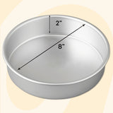 Wilton Aluminum 8" Round Cake Pan 2" Depth Layer Cake Baking Pan, Packaging May Vary - Image 3