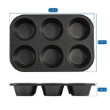 Mainstays 6 Cup Jumbo Muffin Pan, Non-Stick Bakeware,3.4 inch Diameter Cups,Gray,Carbon Steel - Image 3